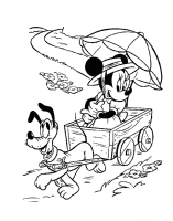 A coloring page of mickey mouse